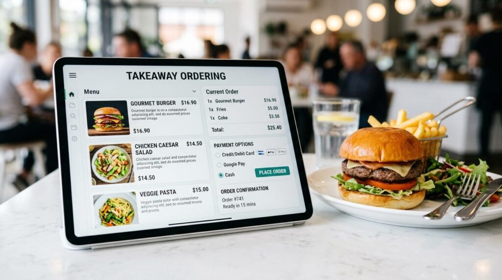 Close-up product photography of a modern tablet screen showi