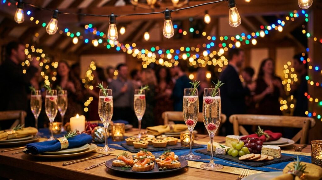 Close-up fotorealistic image of colorful decorative party li